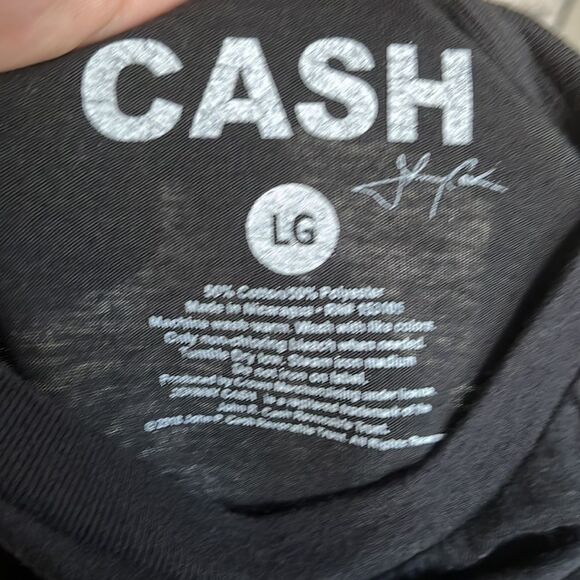 Johnny Cash Black American Rebel Distressed Graphic Shirt - Picture 7 of 7